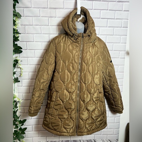 Lucky Brand Quilted Hooded Puffer Coat in Bronze Gold - Size XXL - Picture 2 of 12